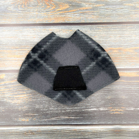 Grey Plaid Pocket Elf Poncho