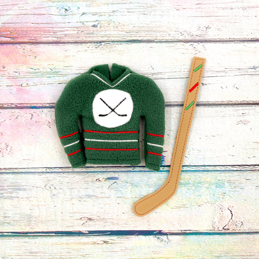 Hockey Jersey + Hockey Stick Elf Sweater